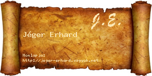 Jéger Erhard névjegykártya